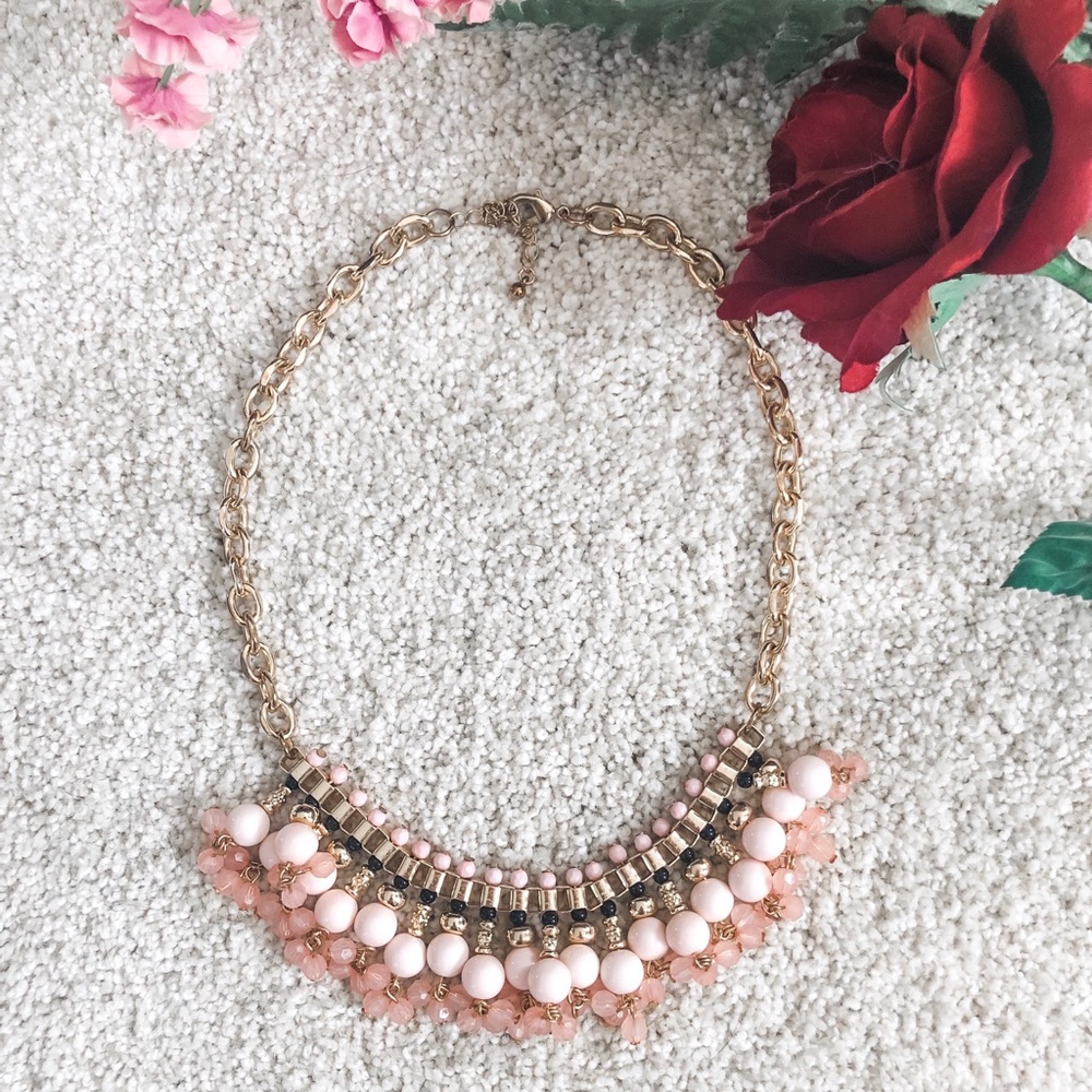 Gold and Pink Statement Necklace